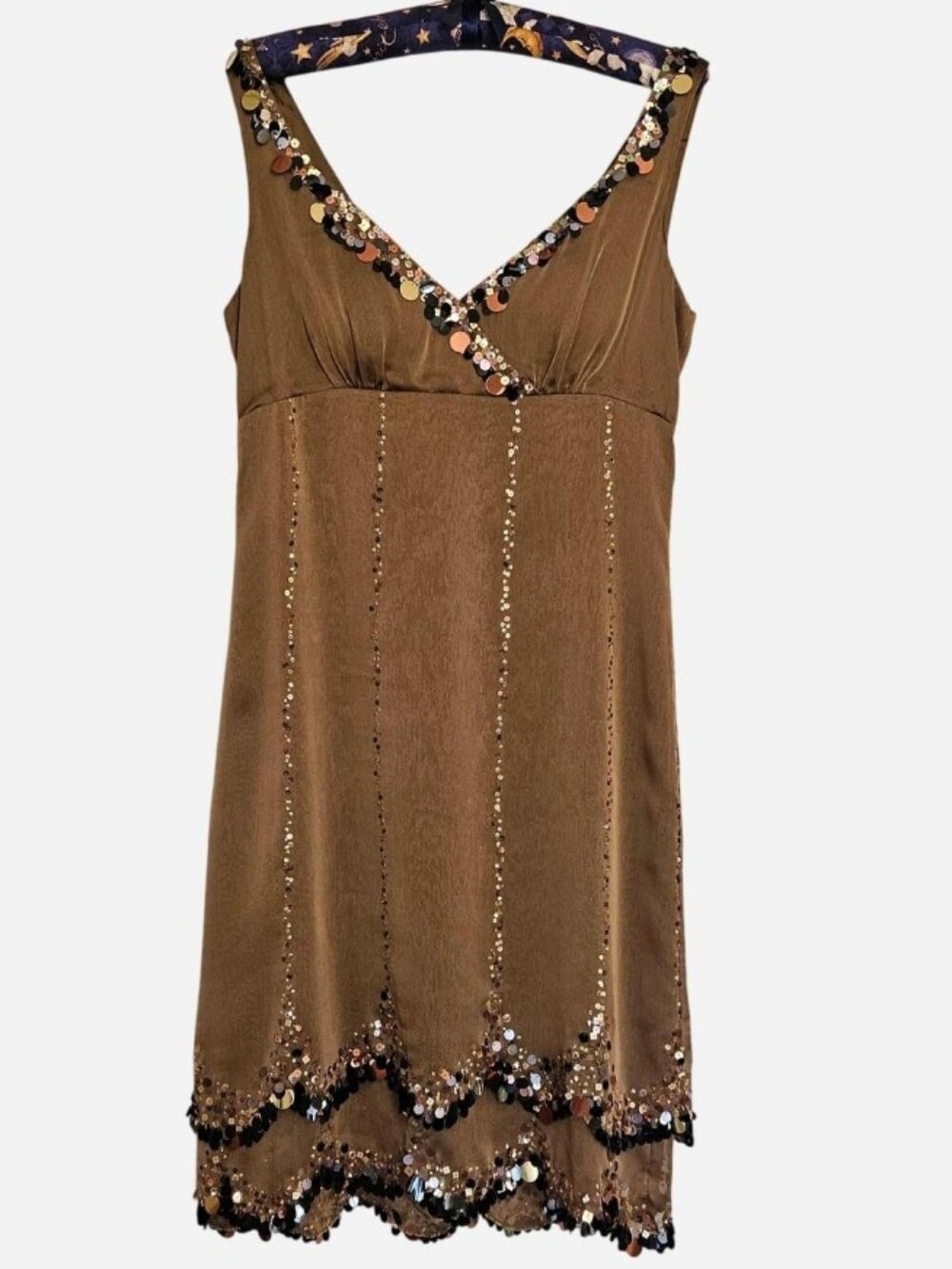 Y2k Muse Olive Sequin Midi Cocktail Party Padded Zip up Dress